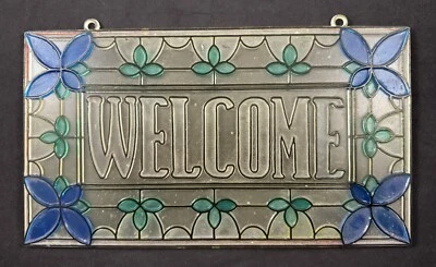 Letrero colgante de pared de plástico de bienvenida vintage Foto 1 de 2