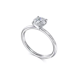 Anello di Fidanzamento Diamante Certificato IGI VVS2 F Tondo 2 Ctw Creato in Laboratorio Spumante - Foto 1 di 9