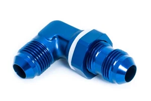 Schottwandverbinder Dash 12 90° / -12AN / JIC 12 (Bulkhead) Blau 1-1/16 - 12UNF - Picture 1 of 5