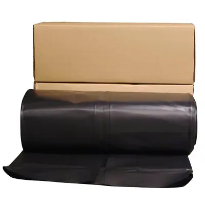 Plastic Sheeting 6 Mil Black 12' X 100 Ft Multi-Purpose Heavy Duty Vapor Barrier • 75$