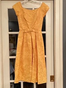 Beautiful Vintage Peach 1950’s dress Jonathan Logan ? Bows Orange Party - Picture 1 of 15