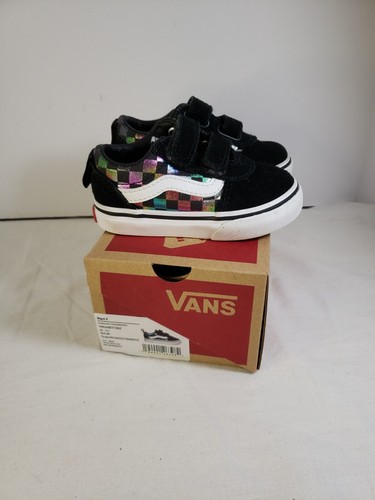 Vans Ward bambino a scacchi iridescente arcobaleno taglia 5