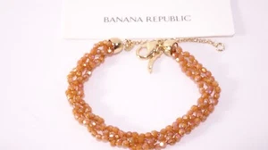 Banana Republic Women's Roots of BR Glass Bead twisted Bracelet NWT 59.5 Bronze - Picture 1 of 6