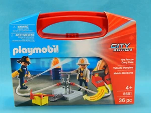 Playmobil 5651 City Action Fire Rescue Carry Case 36pcs New Sealed 2015 - Picture 1 of 3