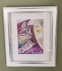 Cat, Fish, Limited Edition Print, White Frame