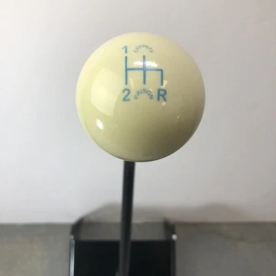 Blue Shift Pattern Ivory Shift Knob 4 Speed Shifter County Prison Hot Rod Turbo  - Image 1 of 4