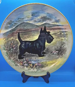 English Royal Doulton Bone China Hand Painted Scottie Dog Terrier Decor Plate - Picture 1 of 8