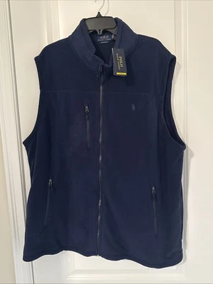 NWT Men’s Polo Ralph Lauren Fleece Performance Vest Navy 2XB - Image 1 of 3