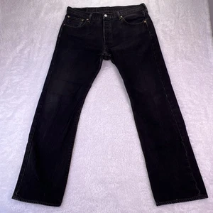 Pantalones de mezclilla informales de trabajo Levi’s 501 para hombre 35x30 pierna recta negros - Imagen 1 de 7