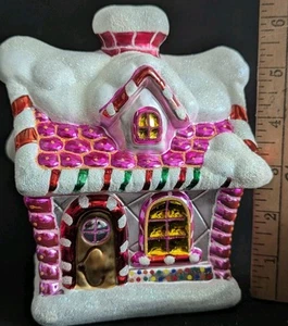 Christopher Radko 2004 Candy Chateau Gingerbread House Candy Box Jar Lid Xmas - Picture 1 of 22