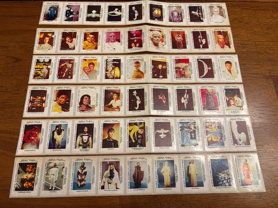 Star Trek 1979 Swizzels Reino Unido Completo (RARO) 54 Cartas Conjunto Tiras Originais Sem Cortes/ - Imagem 1 de 4