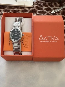 Activa Women’s Watch Silver Oblong NEW And NEW BATTERY - Picture 1 of 6