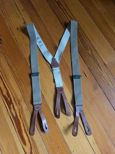RRL Canvas Suspenders with Leather Accents Ralph Lauren Selvedge Denim Lvc - Photo 1/5