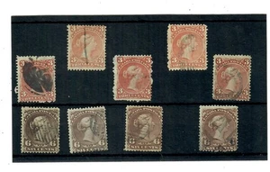 CANADA USED LARGE QUEENS 5 SCOTT # 25 =$175 & 4 #27 = $560 $735.00 TOTAL - Imagen 1 de 1