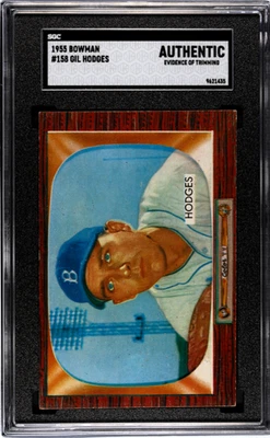 1955 Bowman Gil Hodges #158 SGC autêntico - Imagem 1 de 2