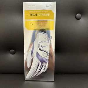 Women’s Nike Tech Xtreme Golf Glove Right Hand Size M White W/ Lavender Accent - Picture 1 of 2
