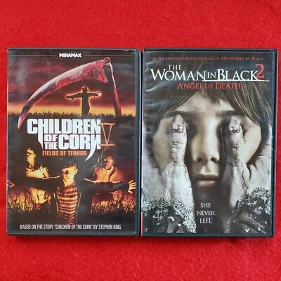 Lot 2 DVD Children of the Corn V Fields Terror Stephen King & Woman In Black 2  - Image 1 of 4