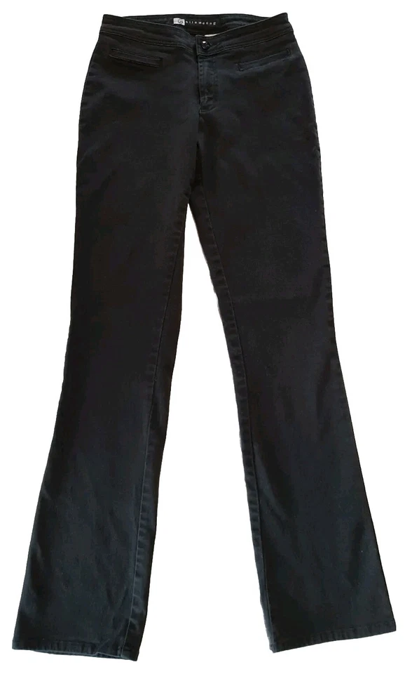 Pantalones de mezclilla ajustados negros de colección Ellemenno talla 3 tiro medio cintura 25" Foto 1 de 4