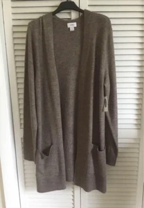 Old Navy Women’s Long Cardigan Sweater Open Front Brown Long Sleeve With Pockets - Picture 1 of 6