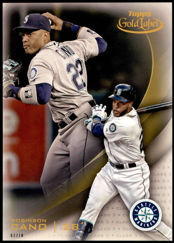 Robinson Cano 2016 Topps Gold Label 5x7 Class 3 Gold #59 /10 Mariners - Image 1 of 2