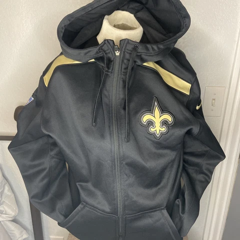 Nike Therma-Fit NFL New Orleans Saints Full Zip Hoodie Jacket Men Sz XL -NFL Cover