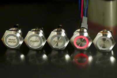 Taster mit LED Beleuchtung und versch. Gravur Power, Start, Reset, Motor starten - Bild 1 von 4