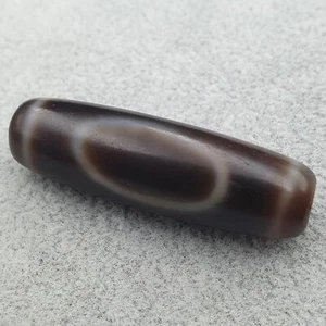 Vintage Tibetische Dzi Perlen 38,3 mm - Himalaya Kreis & Quadrat Muster Antik - Bild 1 von 18