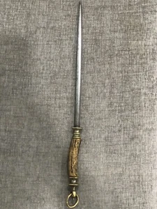 Vintage F.DICK 14" WWII Sharpening Steel Reverse Arrow Antler Handle - Picture 1 of 9