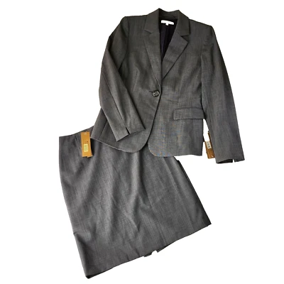 Traje Alex Marie Mujer 10 Gris Falda Carrera Profesional Cápsula Bolsillo Interior Foto 1 de 4