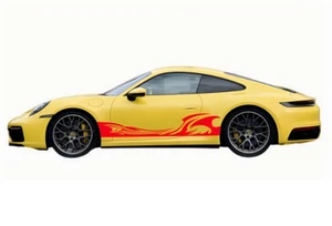Flame Stripe Graphics Car Sticker For Porsche 911 Honda Civic Side Door Decals - Picture 1 of 6