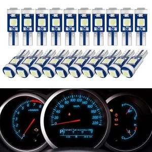 20X Ice Blue T5 74 3030-SMD LED Speedometer Instrument Panel Cluster Lights - Picture 1 of 5