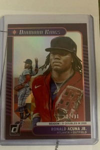 2021 Donruss Baseball Ronald Acuna Jr Diamond Kings Season Stat Line /11 SSP
