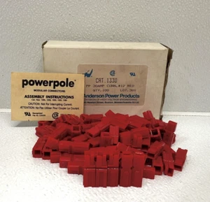 Anderson Power Products Power Connectors #12 Red CAT. 1330 30AMP QTY 100 - Picture 1 of 5