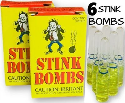 6 BOMBAS APESTOSAS Frascos de Vidrio MALÍSIMO DESAGRADABLE Culo Pedo Gas Líquido Mordaza Regalo Broma Foto 1 de 4