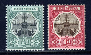 BERMUDA 1902-10 A Dry Dock Group SG 31 & SG 32 MINT - Picture 1 of 2