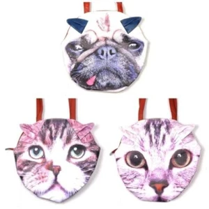 CAT FACE PUG face BAG Cute Kitsch Handbag NEW BNWT Gift Xmas Dog Kitten - Picture 1 of 4