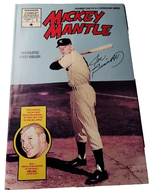 Cómic de béisbol 1991 Mickey Mantle #1 firmado por el artista Joe Sinnott Magnum  Foto 1 de 4
