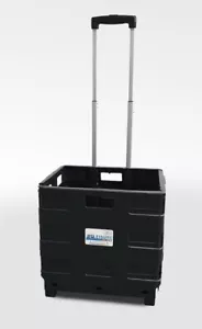 LEISURE DIRECT 40KG FOLDING HEAVY DUTY SHOPPING BOOT CART CRATE TROLLEY WHEELS - Picture 1 of 43
