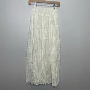 Maxi Falda Larga Vintage Campagine International Express Crema Texturizada XS - NUEVA CON ETIQUETAS - Imagen 1 de 7