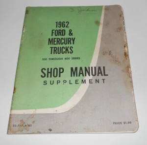 1962 Ford & Mercury Trucks 100 Through 800 Series Shop Manual Supplement - Picture 1 of 4