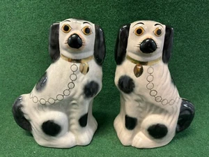 English Staffordshire King Charles Spaniel Dogs Black 12"H Vintage - Picture 1 of 6