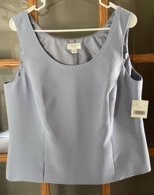 NUEVO CON ETIQUETAS Liz Claiborne Trajes Para Mujer Talla 14W Forrado Sin Mangas Chaleco Top Azul Horizonte Foto 1 de 4
