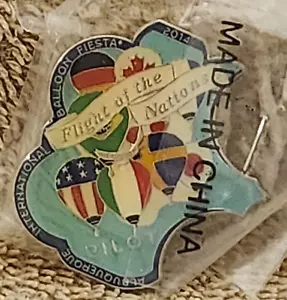 2014 PILOT FLIGHT OF THE NATIONS ALBUQUERQUE INT'L BALLOON FIESTA BALLOON PIN - Picture 1 of 1