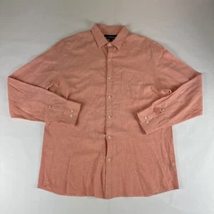 Marc Anthony Linen Blend Slim Fit Shirt Mens L Pink Heather Long Sleeve ButtonUp - Picture 1 of 13