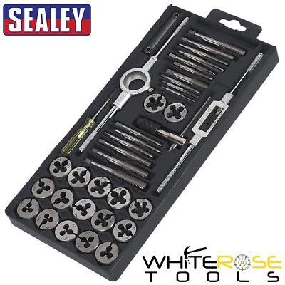 Conjunto de matriz de torneira Sealey 40 peças matrizes divididas métrica ajustável mandíbula deslizante M3-M12 - Imagem 1 de 4