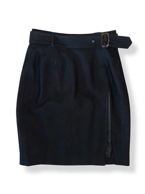 Falda Lápiz JEAN PAUL GAULTIER Texturizada Tonal Rayas Alta Abertura Negra talla 44/8 Foto 1 de 4