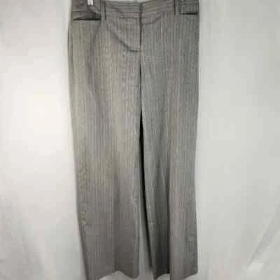 Pantalones de vestir Geoffrey Beene deportivos grises a rayas pierna ancha talla 6R Foto 1 de 4