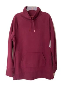 Women’s Fleece Tek Gear Tunic Ultrasoft Cowlneck Burgundy Medium or Large NWT - Picture 1 of 5