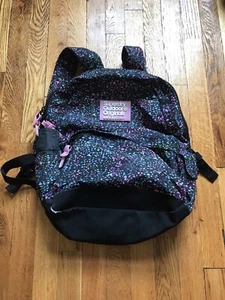 Superdry Women Rucksack Backpack Dotted Lightweight Black Pink L 15" W 12" - Picture 1 of 10