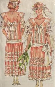 1990s NEW 'NEW LOOK' DROPPED WAIST WEDDING DRESS PATTERN 6361 SIZES 8-18 - Picture 1 of 2